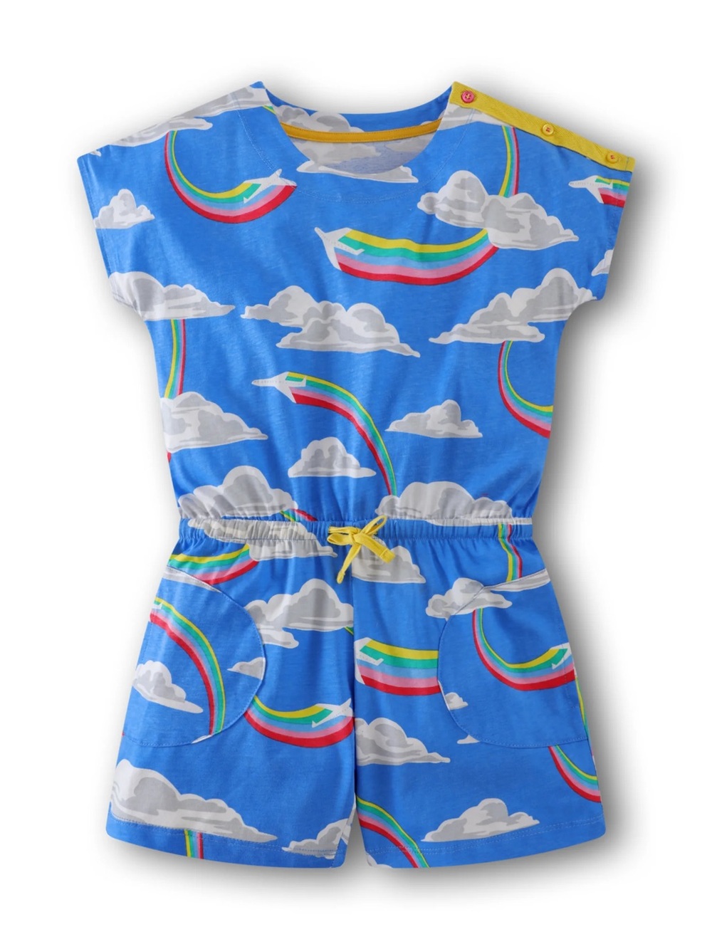 Mini Boden Airplane, Cloud and Rainbow Print Romper